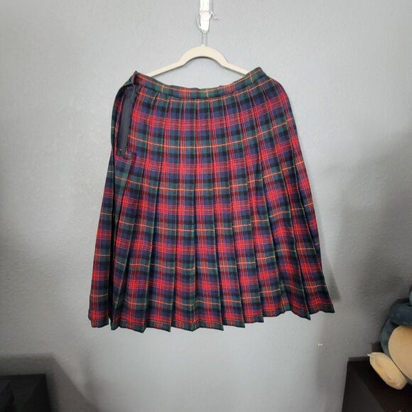 Pendleton Pleated Wool Size Current M/14P Vintage Authentic MacLennan Tartan Red - Picture 8 of 17